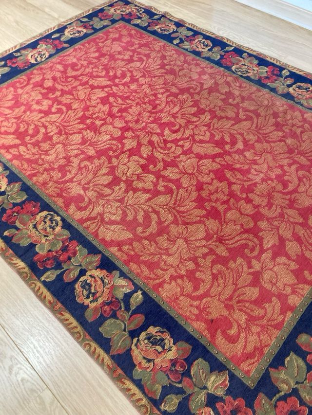 Alfombra salón-dormitorio rojo azul verde