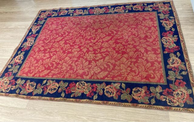 Alfombra salón-dormitorio rojo azul verde