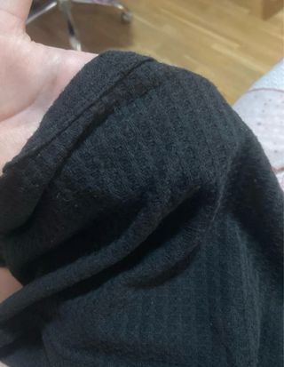 Top negro manga larga - crop