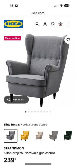 Sillón relax Ikea gris