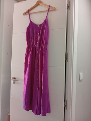 Vestido largo azul y vestido largo rosa 