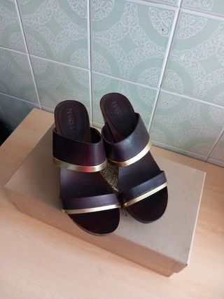 Sandalias Marisa Rey tacón madera