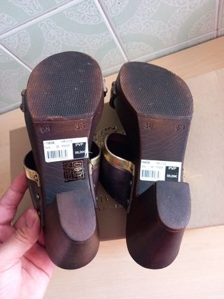 Sandalias Marisa Rey tacón madera