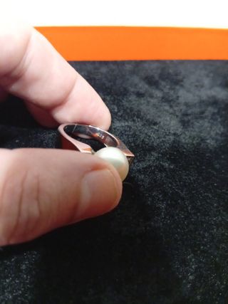 Anillo plata perla
