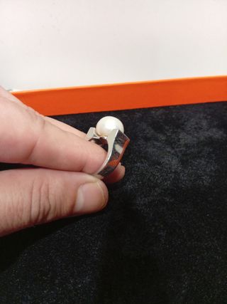 Anillo plata perla