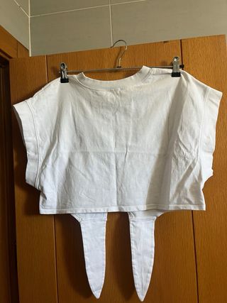 Top corto Zara blanco