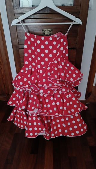 Falda Flamenca lunares roja
