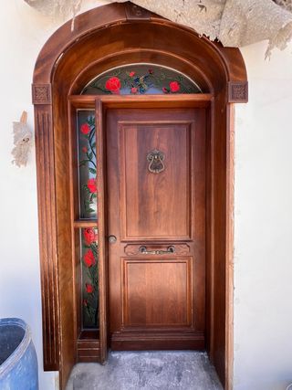 Puerta Iroko maciza entrada