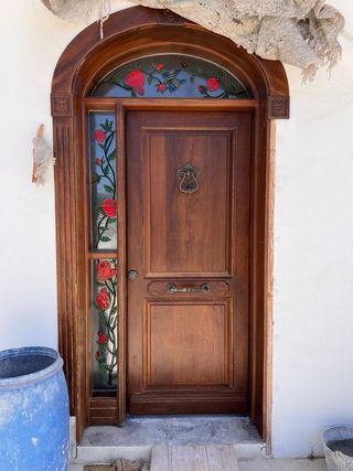 Puerta Iroko maciza entrada