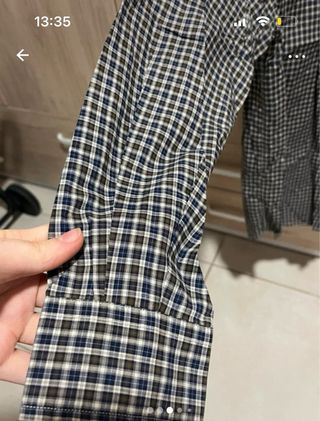 Camisa Lacoste cuadros marrón-azul