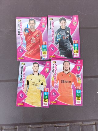 Lote 4 cromos Panini Guantes de Oro