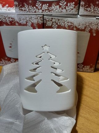 SET 6 PORTACANDELA NATALIZI FANTASIA ALBERO NUOVI 