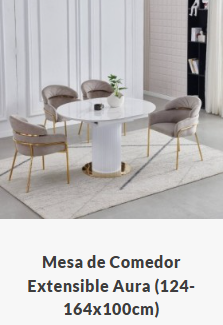 Mesa Aura extensible 124-164x100cm