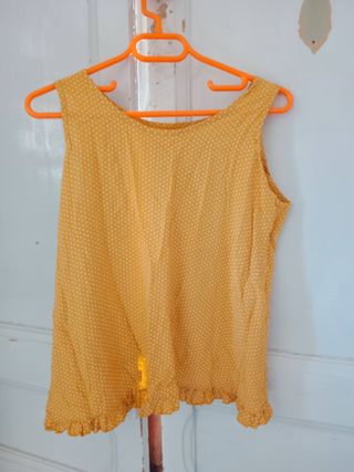 Blusa amarilla mostaza lunares - verano