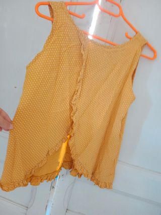 Blusa amarilla mostaza lunares - verano