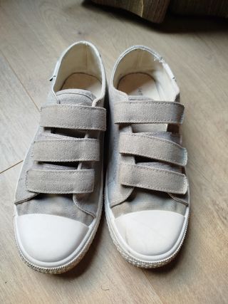 Zapatillas grises niño velcro lefties