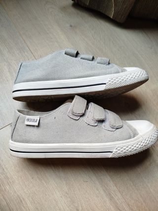 Zapatillas grises niño velcro lefties