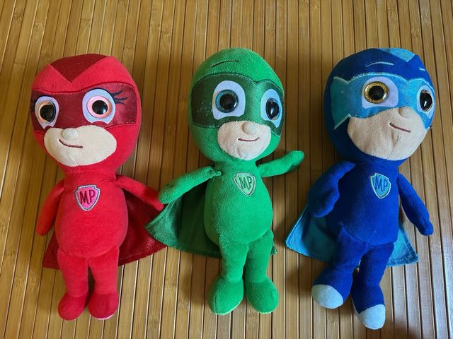 3 Peluches PJ Masks - Catboy, Owlette, Gekko