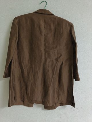 Chaqueta Sintesis marrón lino-poliamida,