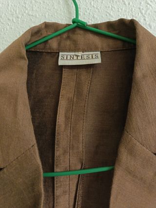 Chaqueta Sintesis marrón lino-poliamida,