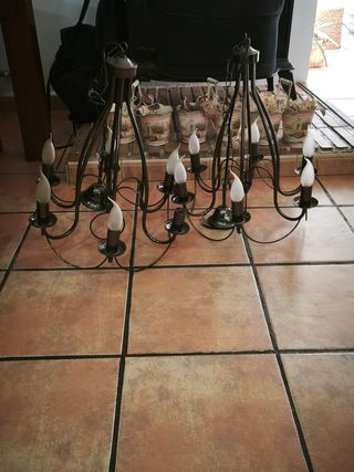 2 Lamparas techo vintage metal