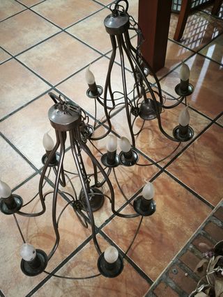 2 Lamparas techo vintage metal