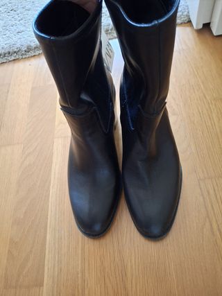 Botines piel Zara negros -talla 38