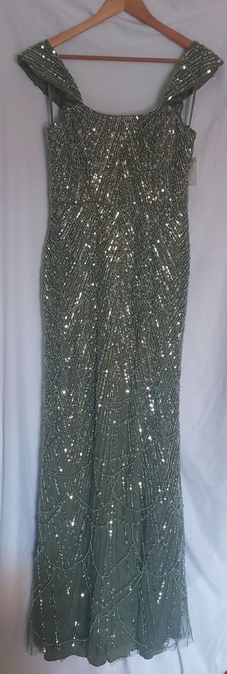 Vestido Noche Lentejuelas Verde