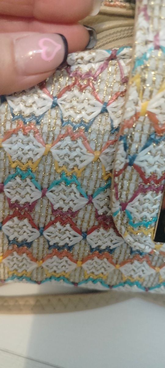 Bolso bandolera beige multicolor