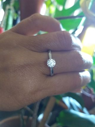 Anello Cubic Zircone 3 volte Rodiato 