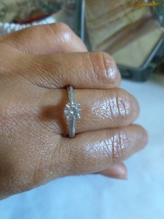 Anello Cubic Zircone 3 volte Rodiato 