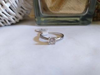 Anello Cubic Zircone 3 volte Rodiato 