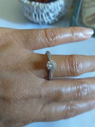 Anello Cubic Zircone 3 volte Rodiato 