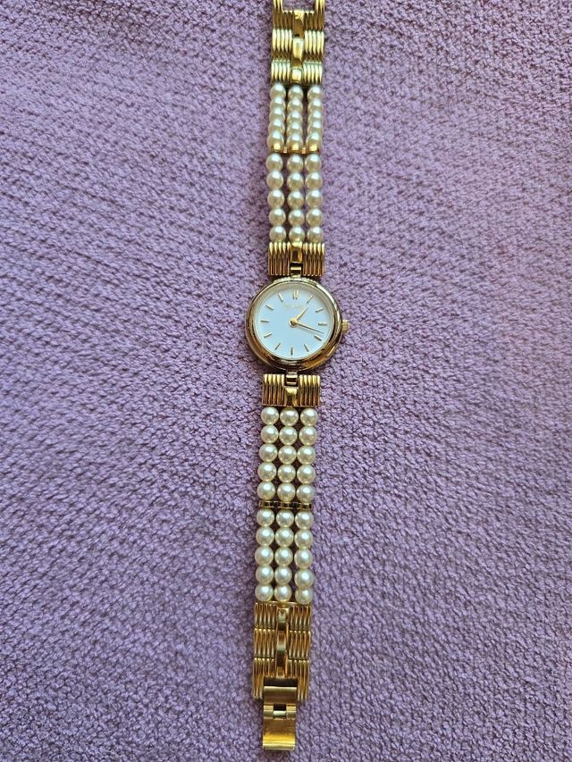 Reloj perlas  galvanizado en oro de 18k - nuevo