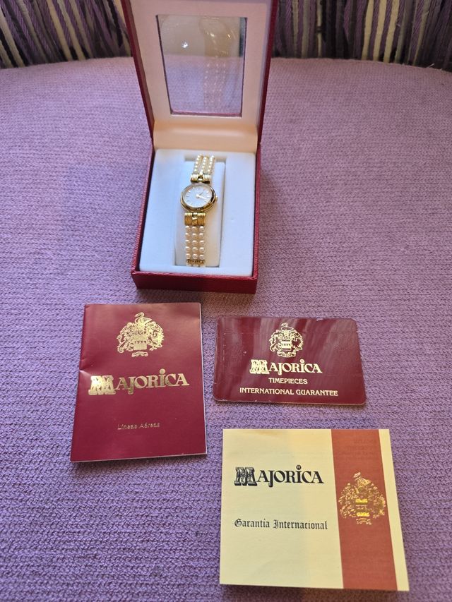 Reloj perlas  galvanizado en oro de 18k - nuevo