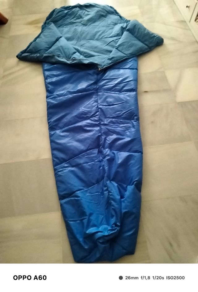 Saco dormir azul - Pluma 2 metros de largo
