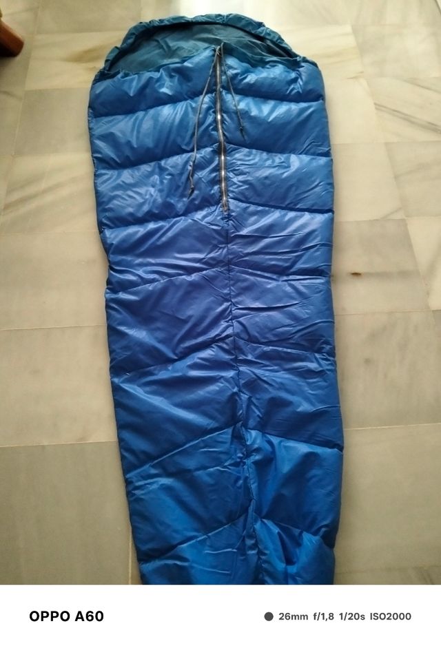 Saco dormir azul - Pluma 2 metros de largo
