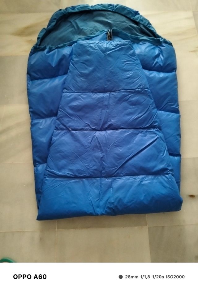 Saco dormir azul - Pluma 2 metros de largo
