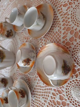 Juego café vintage porcelana muy antiguo