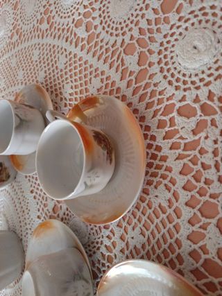 Juego café vintage porcelana muy antiguo