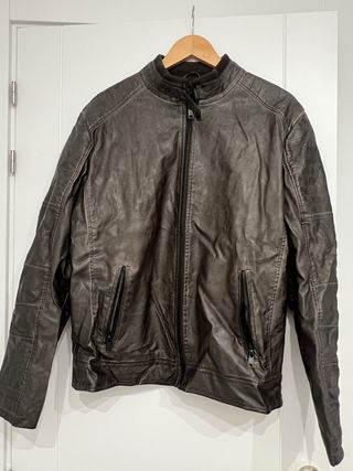 Cazadora polipiel marrón - Talla L