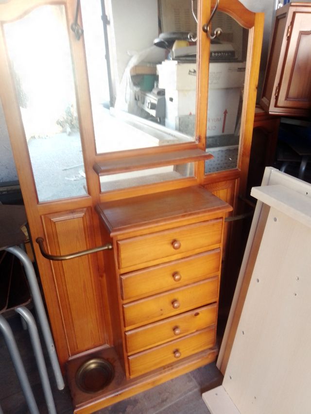 Recibidor madera - espejo