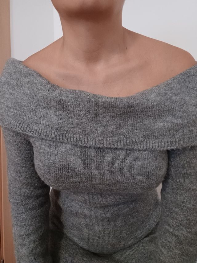 Vestido midi invierno gris