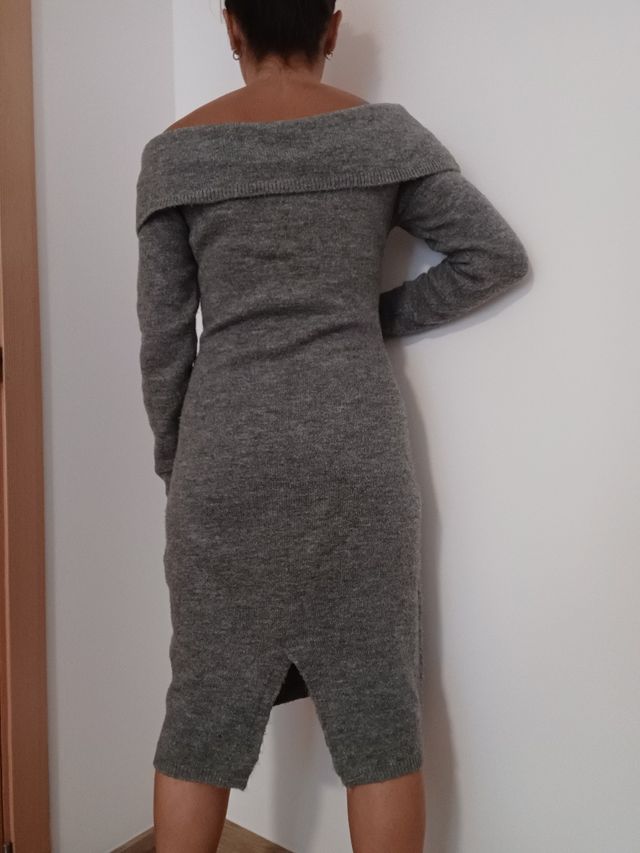 Vestido midi invierno gris