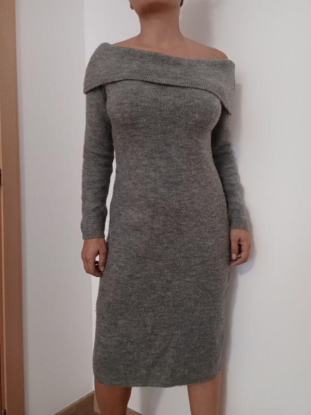 Vestido midi invierno gris