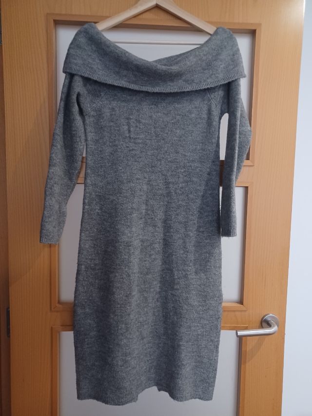 Vestido midi invierno gris