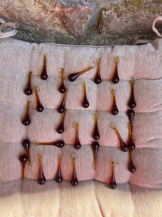42 lágrimas cristal ámbar lámparas