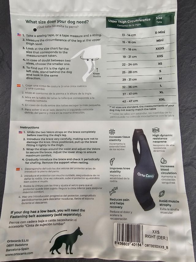 OrtoCanis - Protector rodilla perro