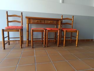 Mesa cocina madera + 4 sillas