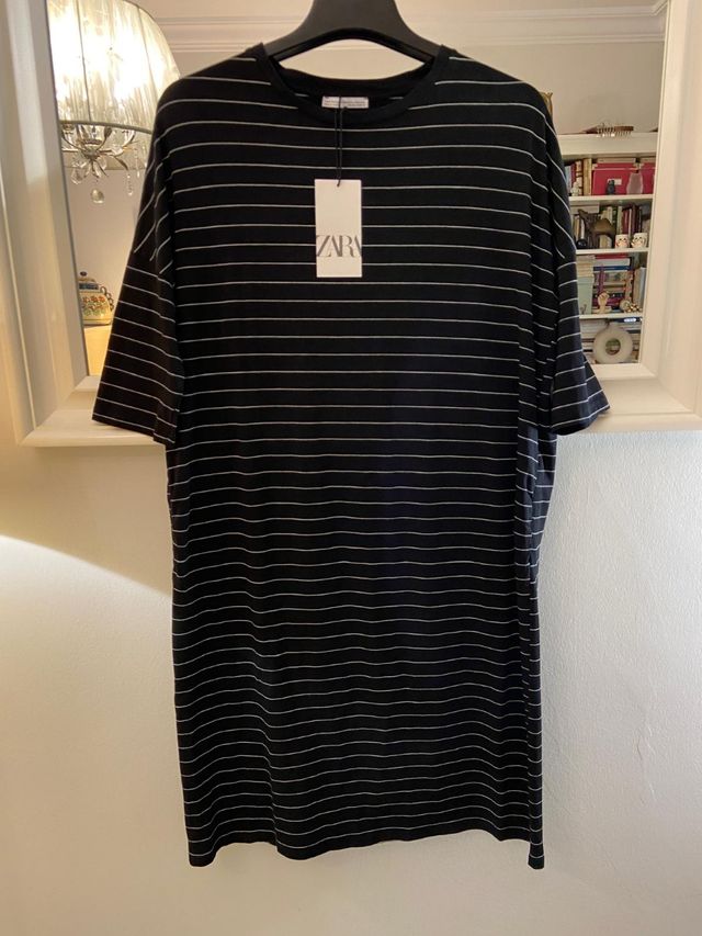 Vestido Zara rayas midi algodón